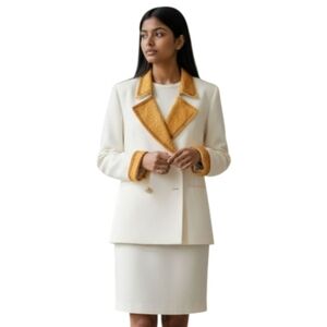 Chrissimo Designer Bead Accent Womens 3 Pc Formal Skirt‎ Suit Elegant Couture
